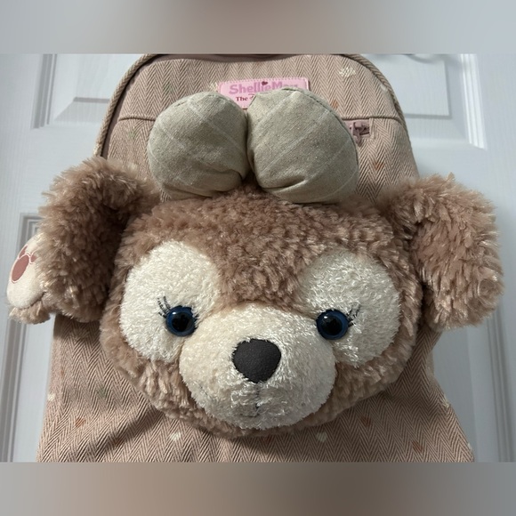 Tokyo Disneyland ShellieMay Plush Bear Backpack in Dusty Pink - Picture 2 of 11